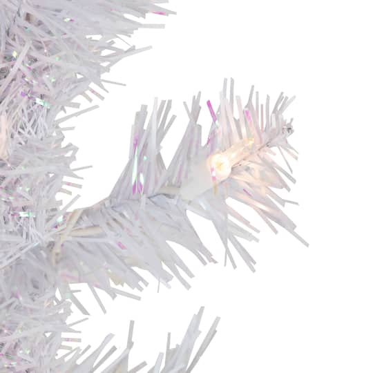 4ft. Pre-Lit White Rockport Pine Artificial Christmas Tree, Clear Lights